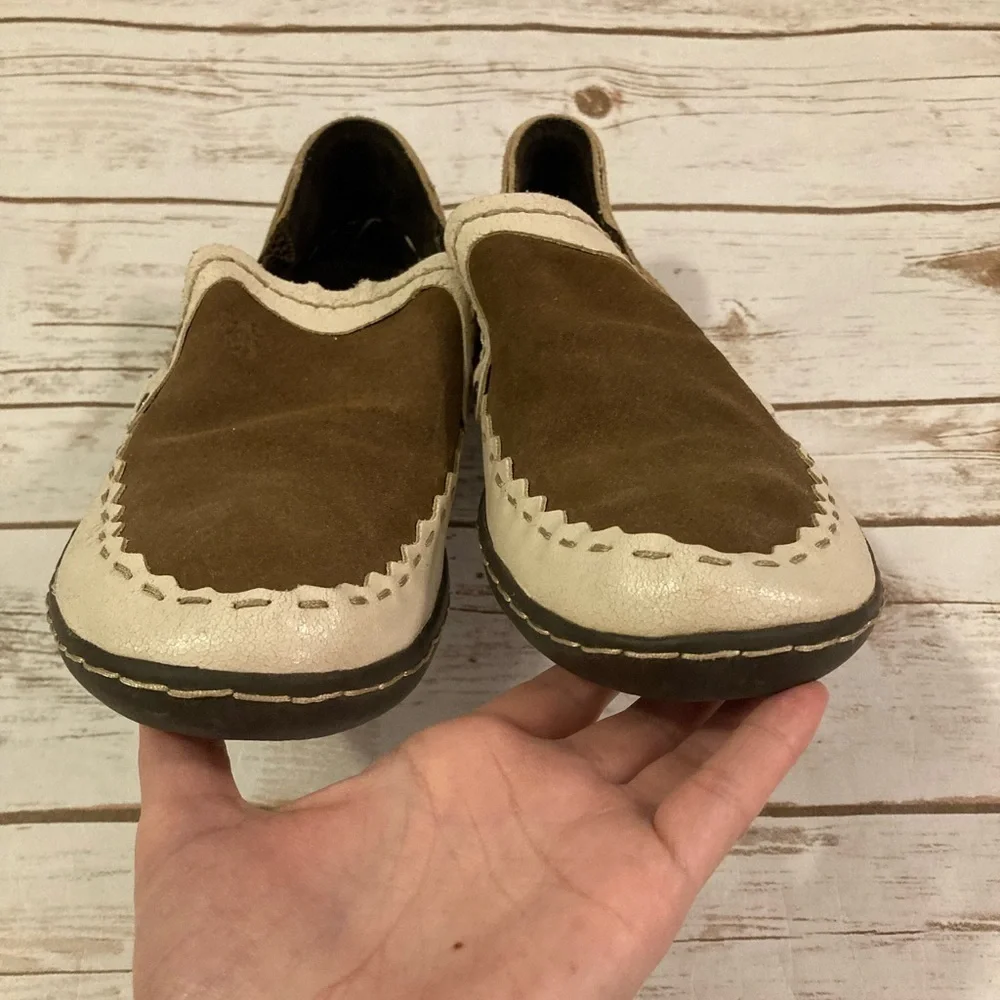 Fly London Brown Leather Slip On Loafers 42/9